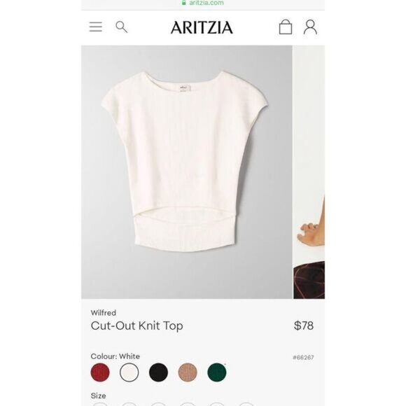 WILFRED Aritzia Yacine Cut-Out Knit Top Sz XS Peach Coral - Picture 2 of 8